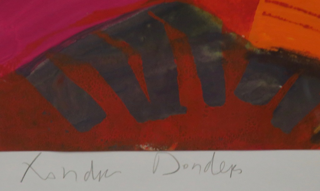 Xandra Donders: Zeefdruk, Romance (rood) -Ingelijst kopen? Bied vanaf 50!