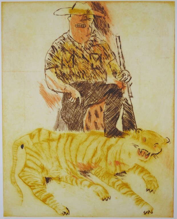 Robert Terwindt: Ets, Man en tijger kopen? Bied vanaf 1!