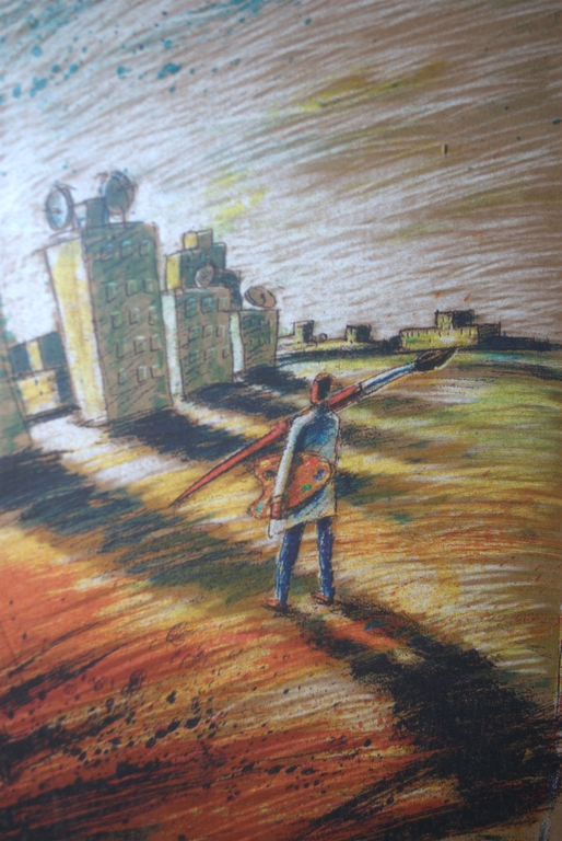 Zeefdruk opl.160 ex--Man met schilderspalet--Nieuw ingelijst kopen? Bied vanaf 20!