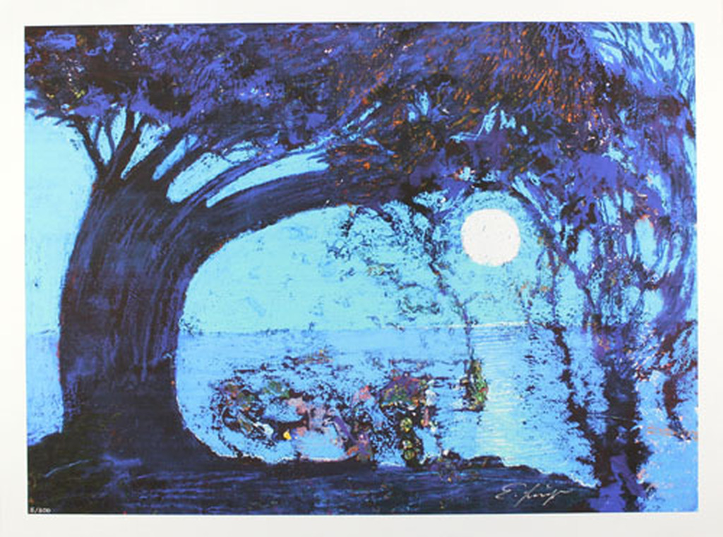 ERNST FUCHS - Schitterende Kleuren Lithografie op Doek - STARNBERGERSEE II - Handgesigneerd - Kleine OPLAGE 95 / 300  verkocht voor € 125!