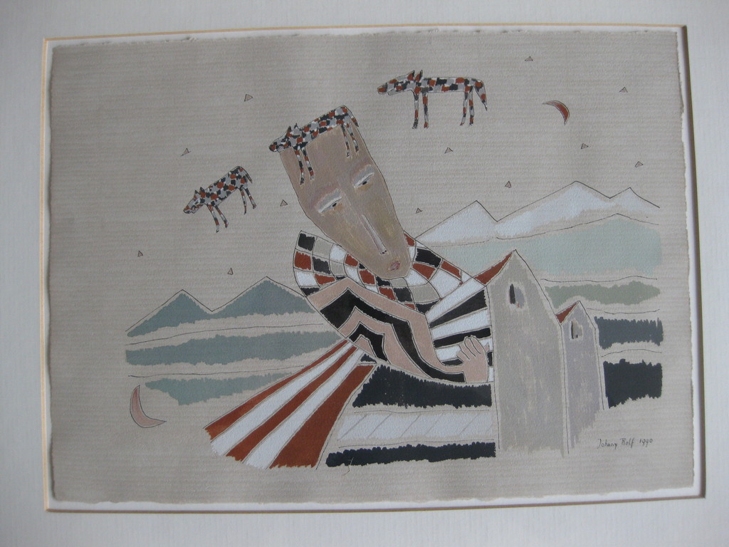 Johnny Rolf, inkt/waterverf, z.t. kopen? Bied vanaf 20!