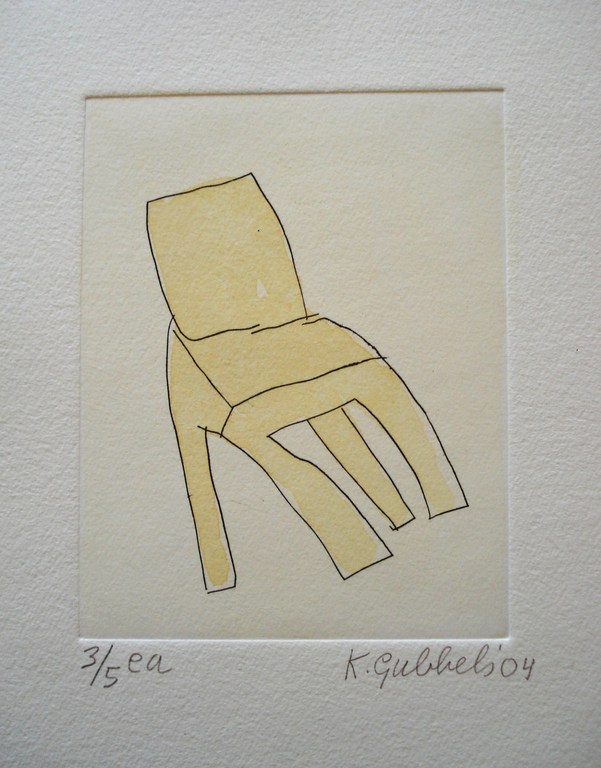 Klaas Gubbels ingekleurde ets uit 2004 verkocht voor € 185!