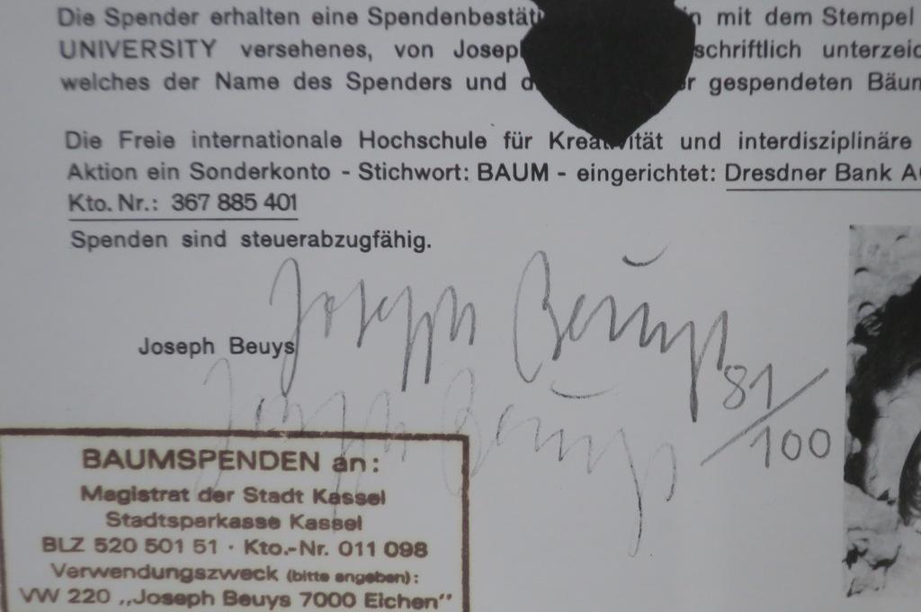 Joseph Beuys: Offset en pochoir op papier, Rundbrief F.I.U. - Ingelijst kopen? Bied vanaf 350!