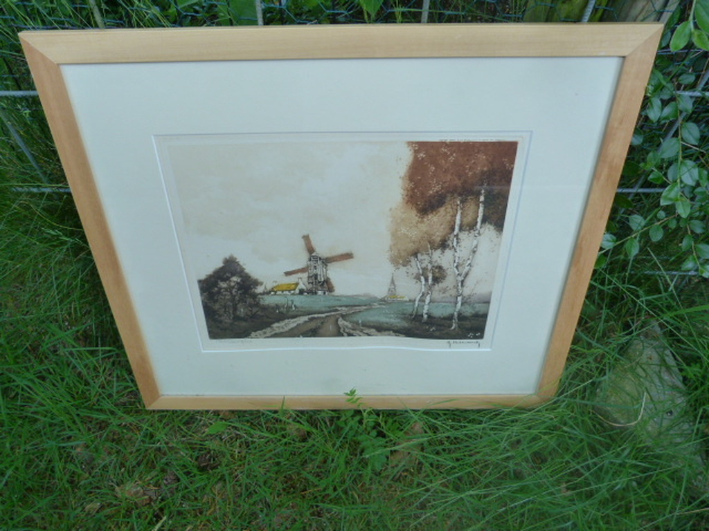 Landschap met molen  -  kleurets. kopen? Bied vanaf 1!