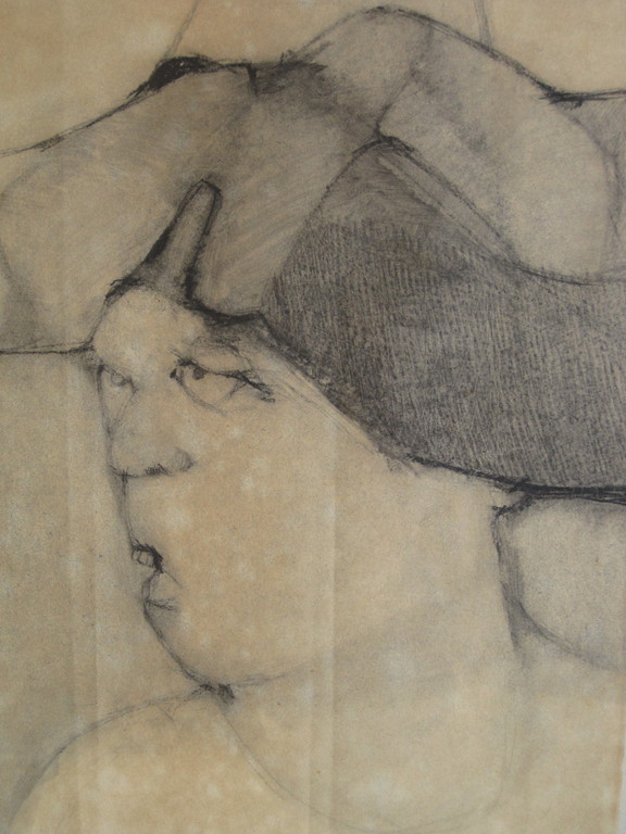 Grote Gesigneerde Houtskooltekening "de Domme" Dordrecht Rein Dool (1933-)  kopen? Bied vanaf 1!