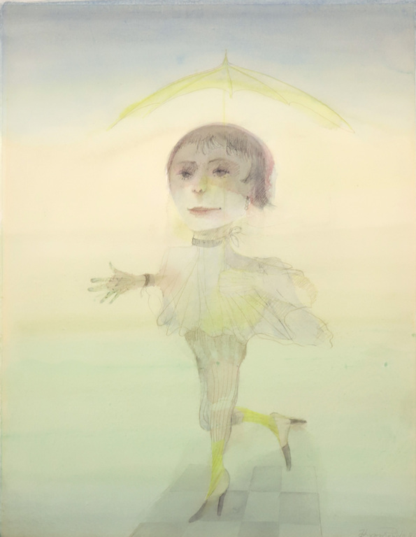 Johan van Reede: Aquarel op papier, In de regen verkocht voor € 50!