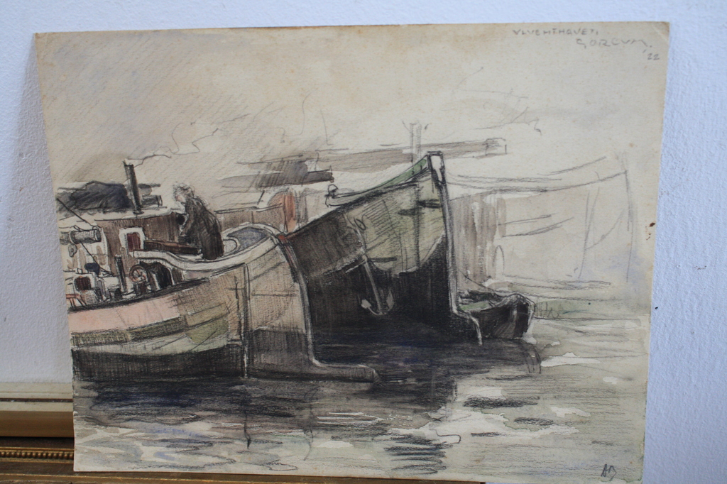 AD BEEKMANS TEKENING 1922 GORCUM aanleg HAVEN kopen? Bied vanaf 9!
