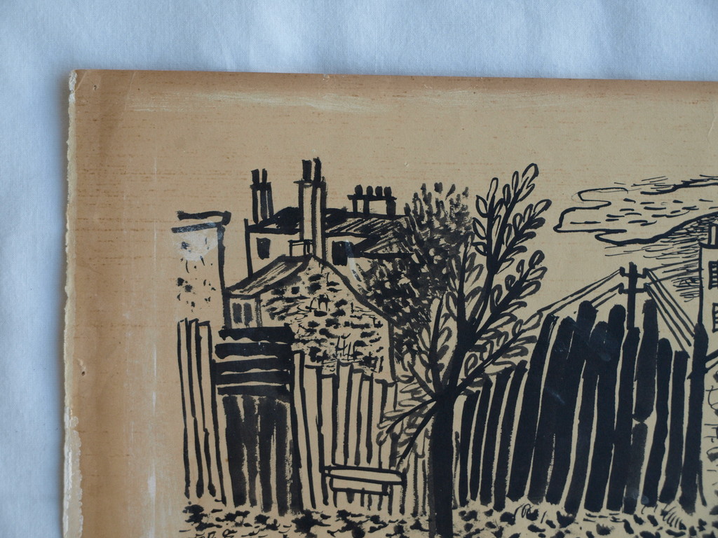 Charles Eyck : Tekening , Huizen – gesigneerd – ca 1935 kopen? Bied vanaf 1!