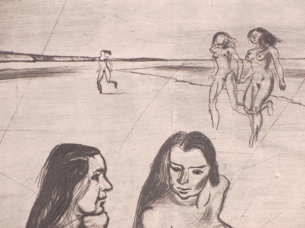 Hans van Efferen, Femmes au bord de la mer, Ets 1967 kopen? Bied vanaf 45!