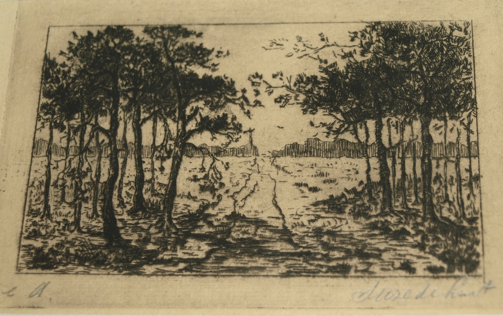 SUZE DE LINT (1878-1953) – Ets- Landschap  –Gesigneerd & ingelijst–ca 1920 kopen? Bied vanaf 1!