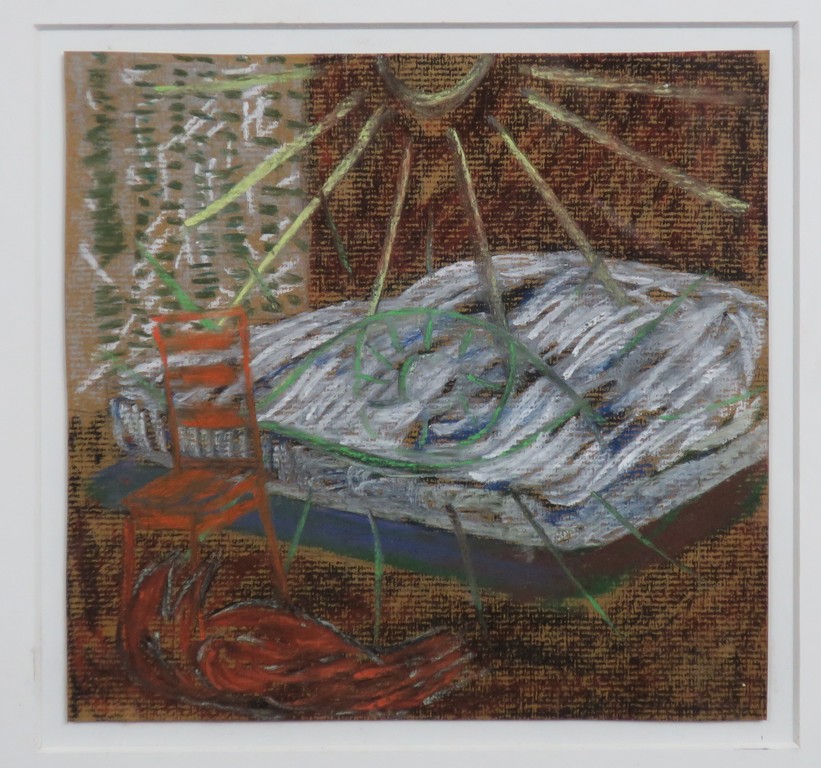 Frank van Hemert: Krijt op papier, Bed - Ingelijst verkocht voor € 65!