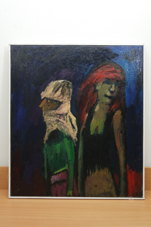 Theo van der Horst (1921-2003) - olieverf op doek - 2 figuren II kopen? Bied vanaf 170!