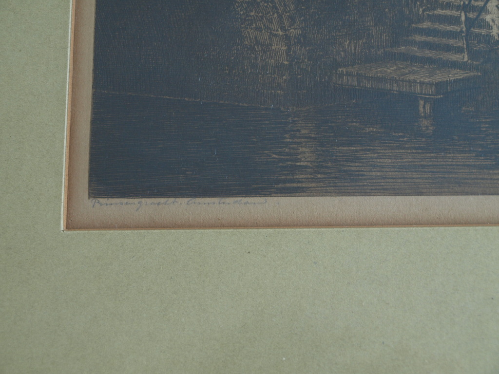 Dirk Harting : Ets , Lekkeresluis Amsterdam – Gesigneerd & ingelijst – ca 1935 kopen? Bied vanaf 35!