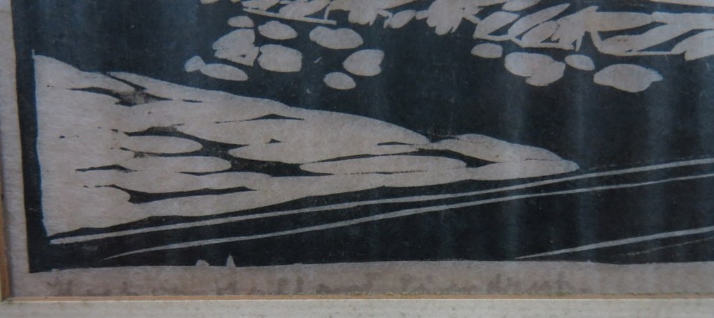 Jos van den Berg: Houtsnede, Hoek van Holland... -Ingelijst kopen? Bied vanaf 1!