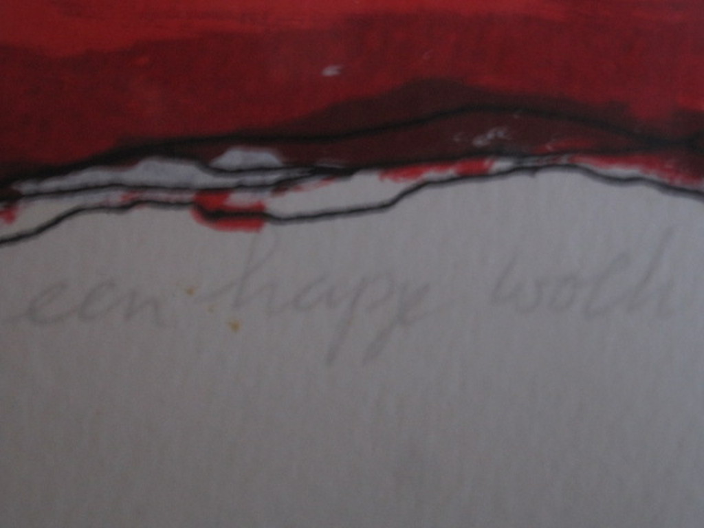 Lyrische Abstractie van Geke uit den Bosch (1965-) Litho "een hapje Wolk" gesign kopen? Bied vanaf 1!