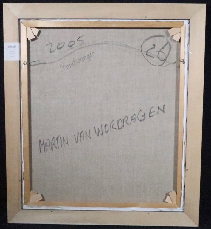Martin van Wordragen: Olieverf op doek, Straatzanger - Ingelijst kopen? Bied vanaf 600!