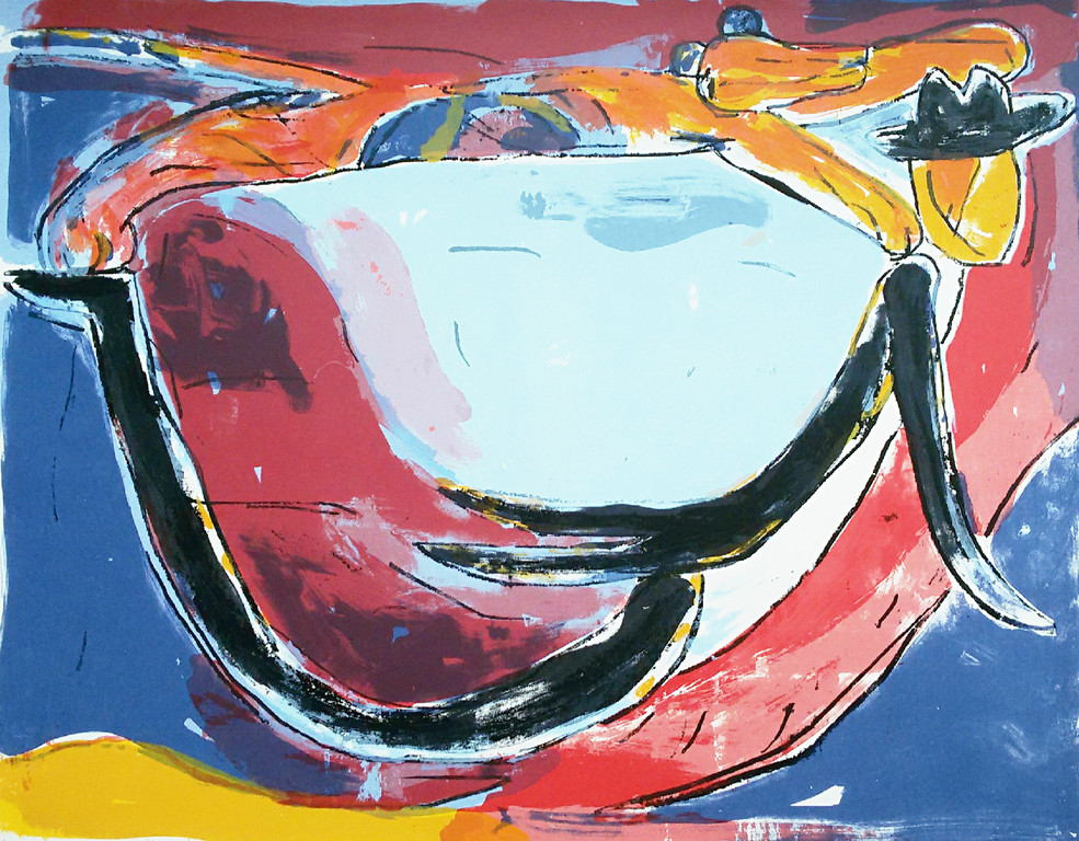 Anton Vrede - Man en krokodil, litho verkocht voor € 65!