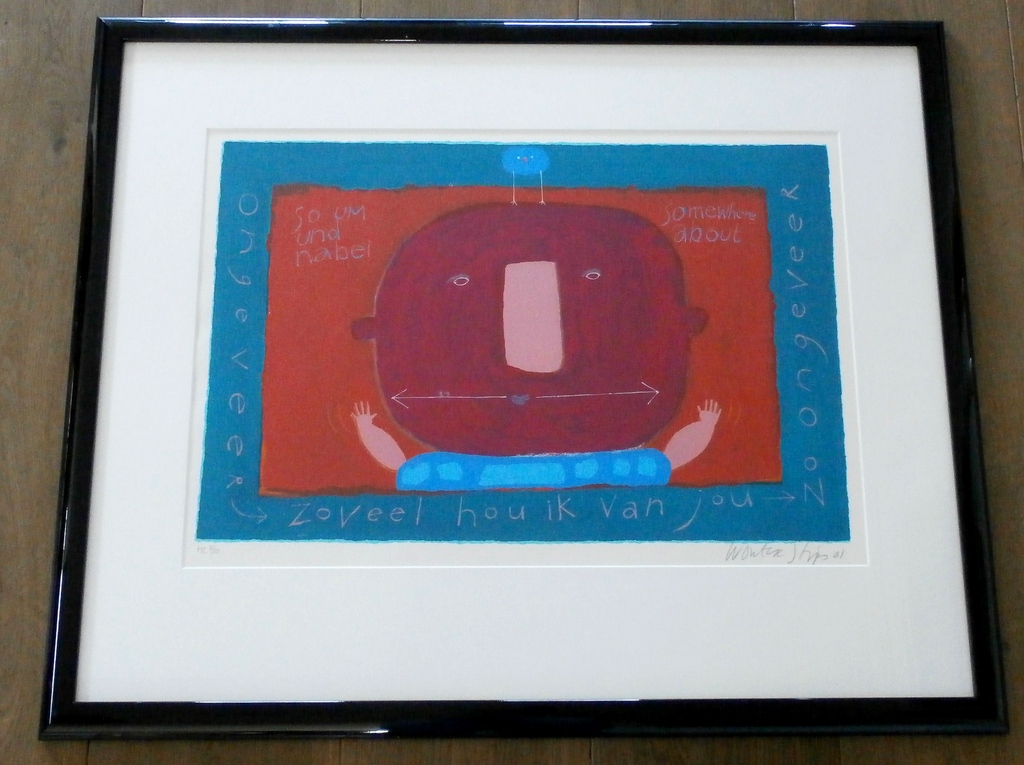 Wouter Stips - ingelijste zeefdruk: ongeloofelijk, zoveel hou ik van jou - 2001 kopen? Bied vanaf 125!