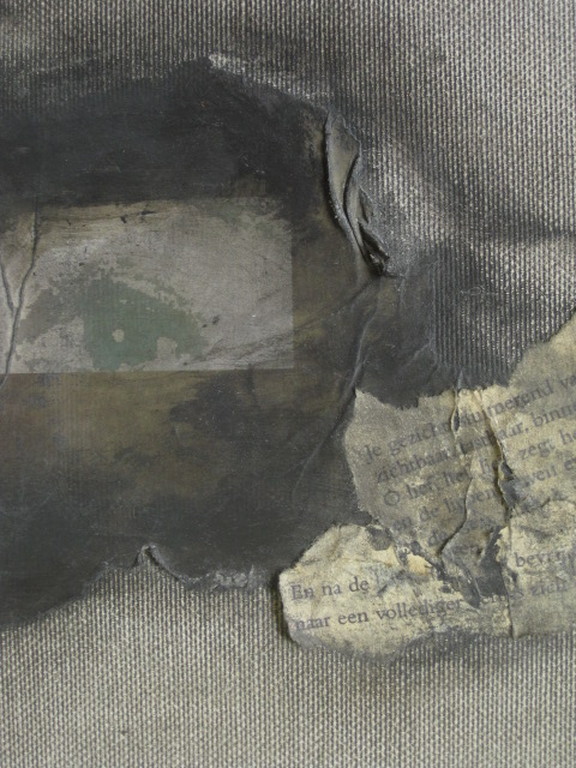 intrigerende abstracte collage/gem.techniek gesigneerd "Maya 2002" Spanje  kopen? Bied vanaf 1!