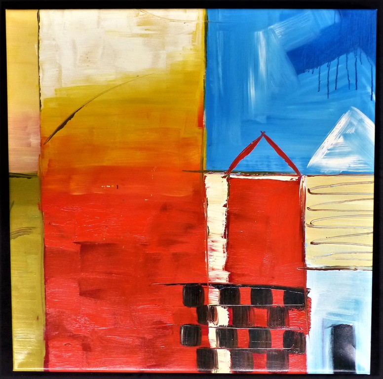 Han Teng, Olieverf op linnen, Handgesigneerd,Opgespannen verkocht voor € 75!