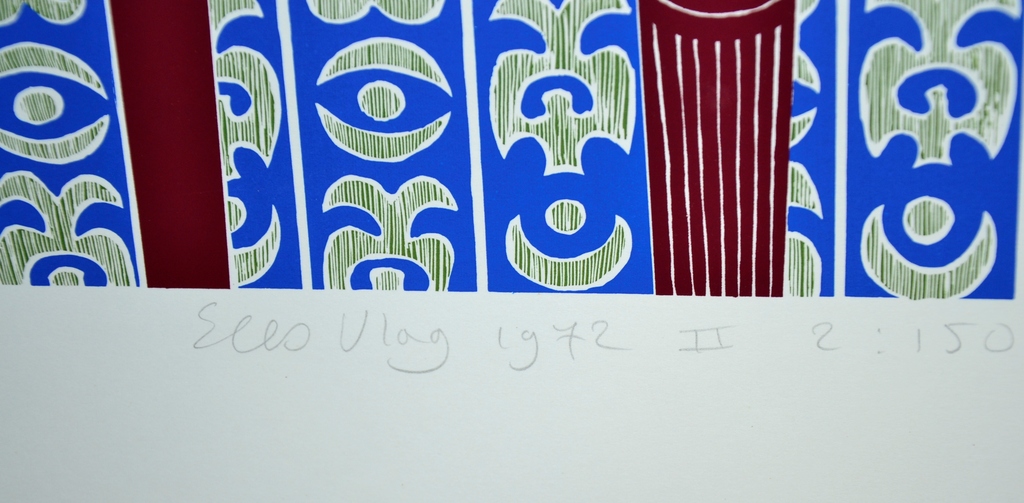 Sees Vlag: Zeefdruk 'Schelp op Tafel', 1972 kopen? Bied vanaf 1!