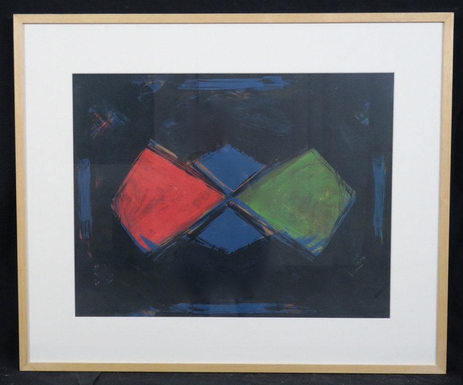 Eric de Nie: Litho, Z.T. Nr 10 - Ingelijst verkocht voor € 50!