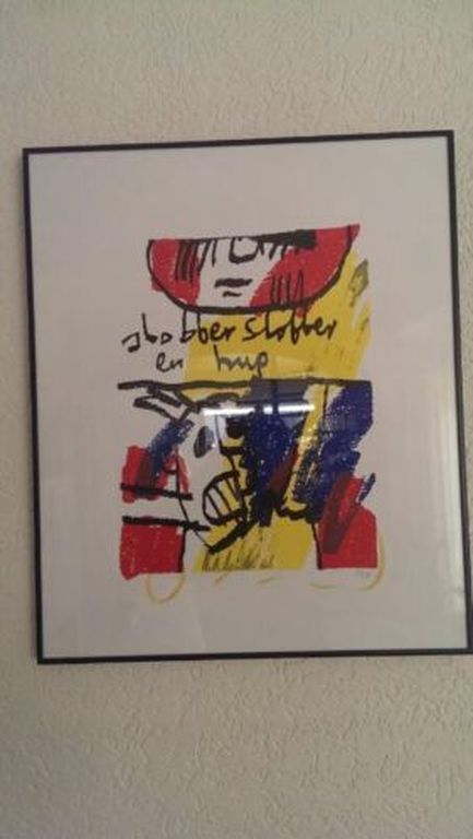 Herman Brood, lithografie, Slobber slobber en hup kopen? Bied vanaf 100!