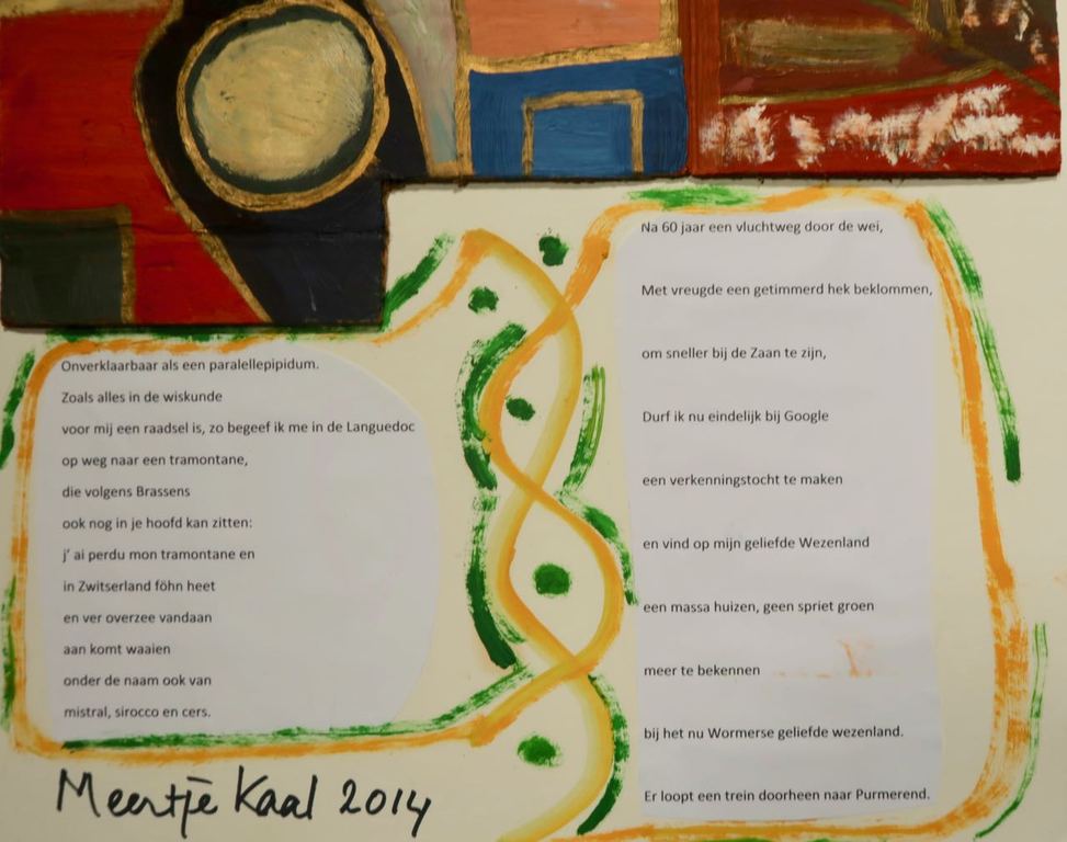 Lot met 3x olieverf en collage op stevig papier van Meertje Kaal kopen? Bied vanaf 1!