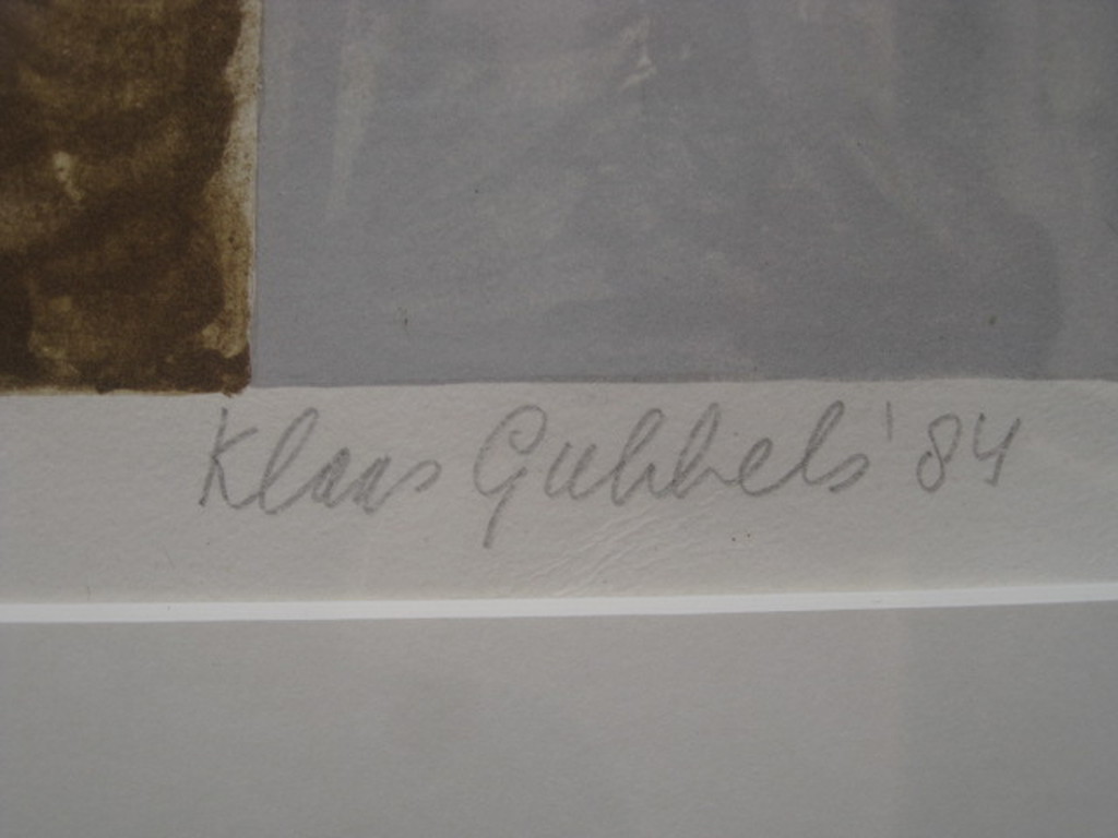 Klaas Gubbels grote litho "bruine pijp" 1984 gesigneerd  kopen? Bied vanaf 1!
