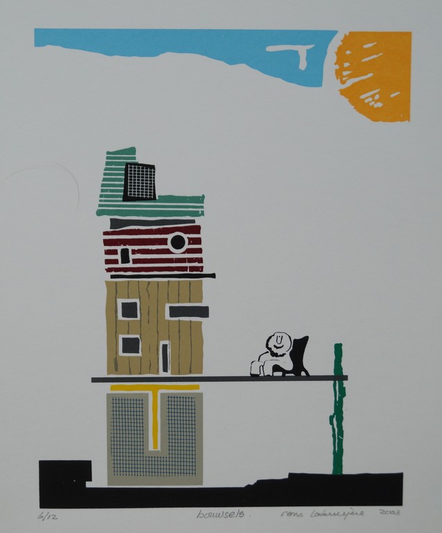 Rens Labruyère - gesigneerde zeefdruk - Bouwsels  kopen? Bied vanaf 1!