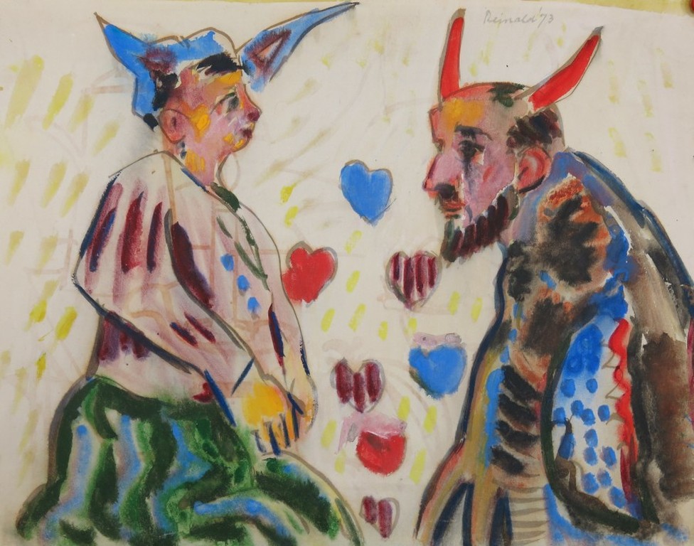Reinald van den Steene: Gouache, De faun en zijn zoon verkocht voor € 35!