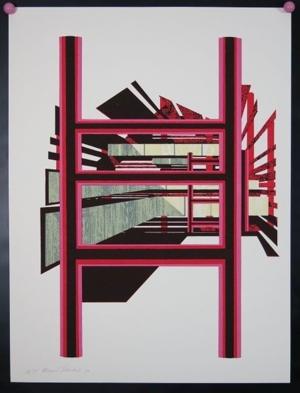 Marcel Doorduin: Zeefdruk, Raster met Roze en Rood kopen? Bied vanaf 1!