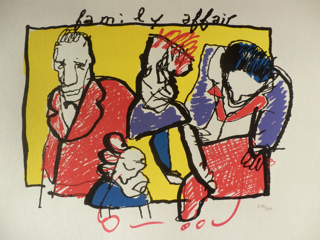 HERMAN BROOD, Gelimiteerde en HANDGESIGNEERDE Zeefdruk  FAMILY AFFAIR verkocht voor € 175!