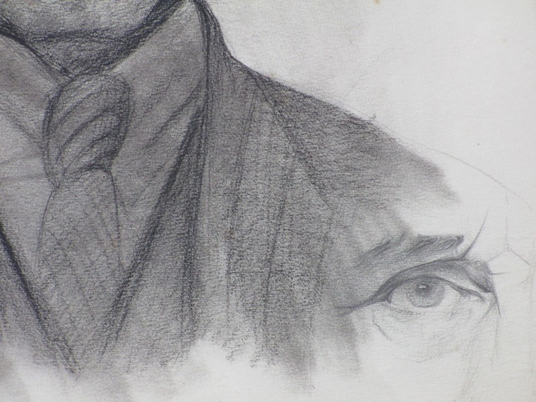 Louis Heymans, Mansportret (Zelfportret?), Tekening kopen? Bied vanaf 40!