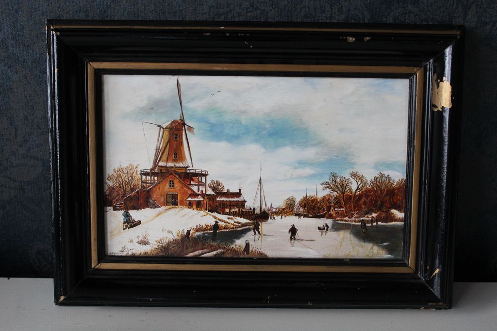 G.J. Dalman - G.J. Dalman - winterlandschap met molen en schaatsers kopen? Bied vanaf 65!