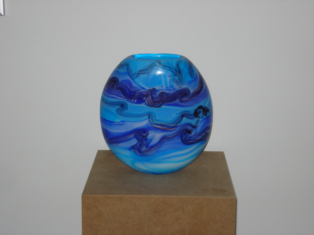 Ongespecificeerd - Blauw geaderde Murano vaas kopen? Bied vanaf 70!