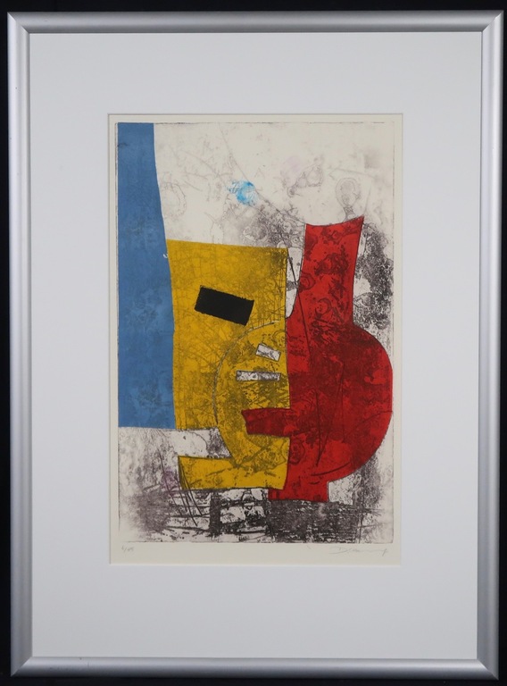 Onbekend gesigneerd: Ets en Aquatint, Z.T. - Ingelijst verkocht voor € 50!