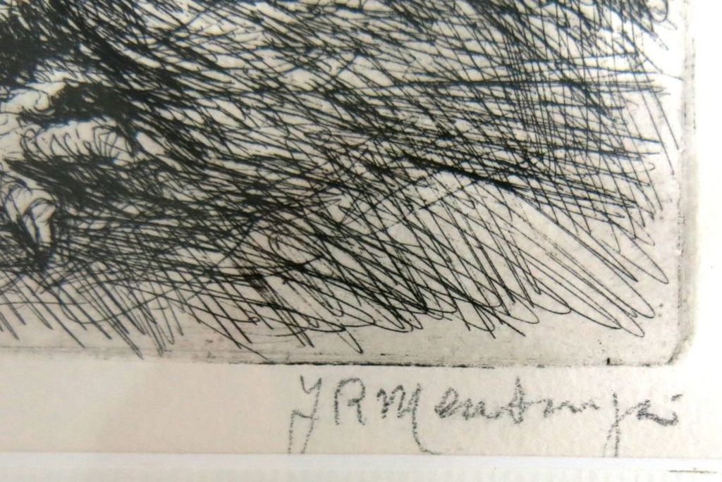 Jan Mensinga: litho, Dansende vrouw met kalkoen - ingelijst kopen? Bied vanaf 50!