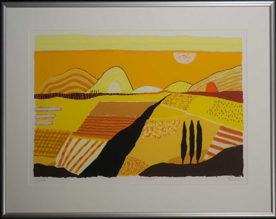 Ronald Boonacker: Zeefdruk, Spoleto I - Ingelijst (Groot) verkocht voor € 80!