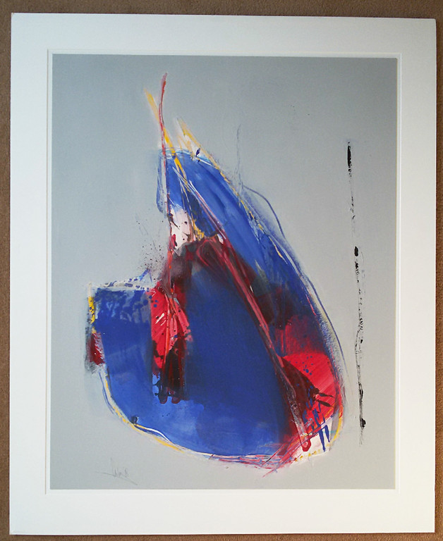 Arty Grimm - Abstract, acrylverf op papier (in passe-partout, zeer groot) kopen? Bied vanaf 275!