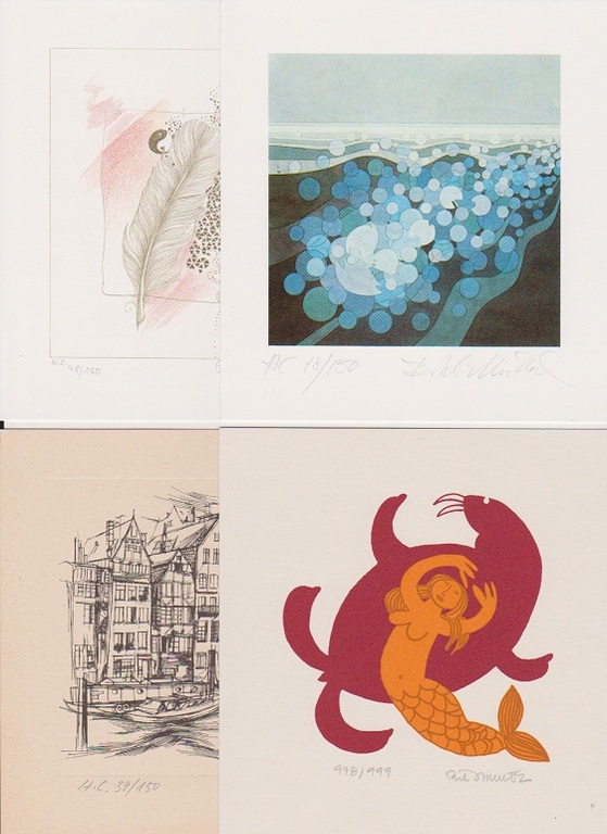 "Artists of the World", o.a. Beckers: Vier lithografien, div. voorstellingen kopen? Bied vanaf 20!