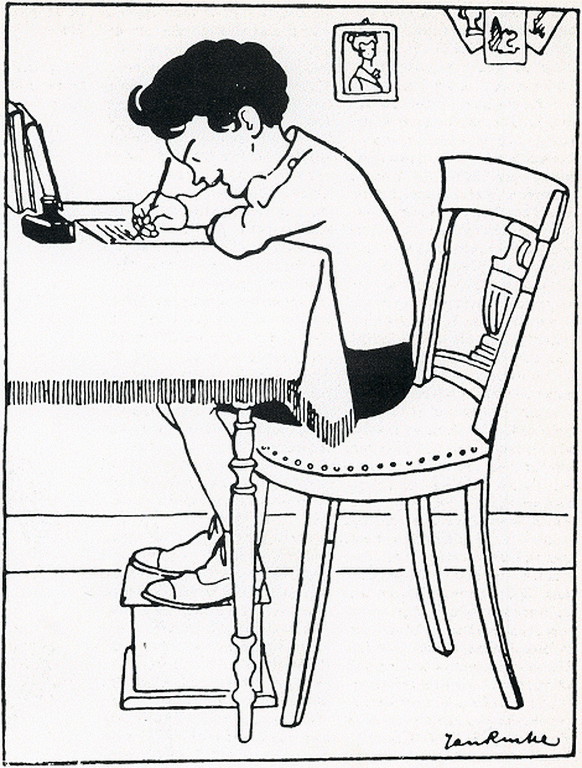 Vrouw met bloemen, potlood/aquarel, ca.1900 ->Rinke,illustrator Pietje Bell kopen? Bied vanaf 150!