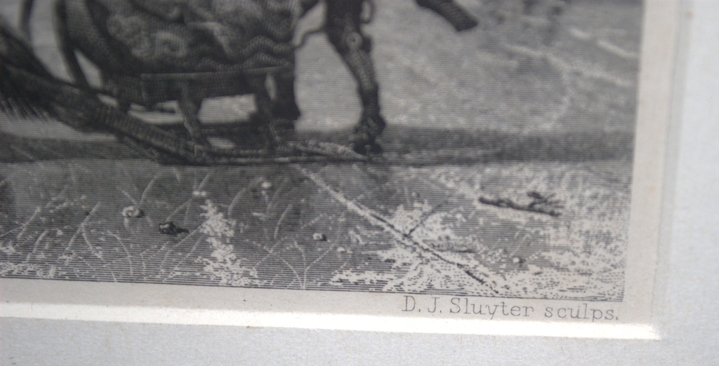 Winters tafereel met een paardenslee - ingelijste gravure kopen? Bied vanaf 14!