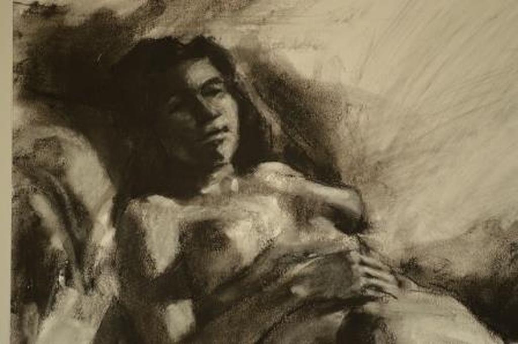 John Noy, liggend naakt, pastel 90 x 90 ingelijst  kopen? Bied vanaf 100!