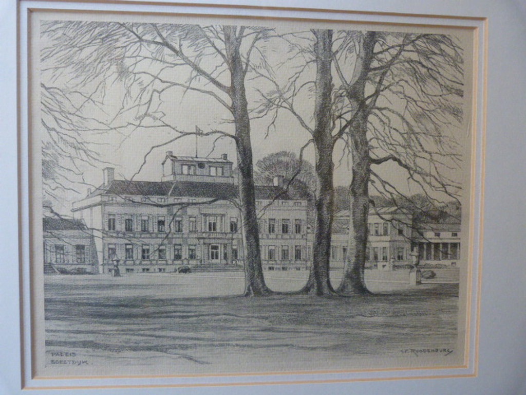 H.E.Roodenburg 1895-1987 - ets - Paleis Soestdijk. kopen? Bied vanaf 1!