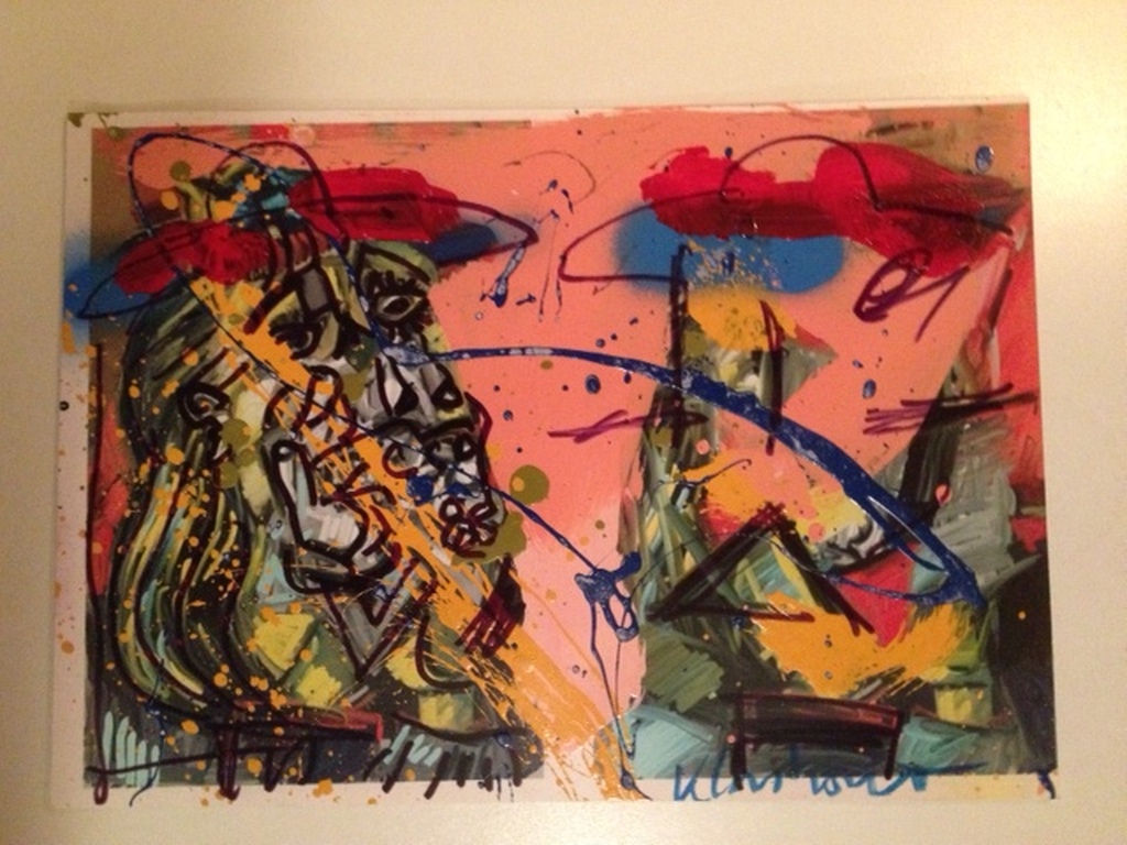 Peter Klashorst: Gemengde techniek op papier, Crazy Art kopen? Bied vanaf 1!