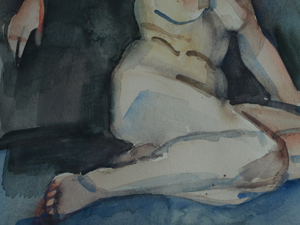 Jan Engelman : Aquarel – Naakte vrouw – gesigneerd & ingelijst – 1980 kopen? Bied vanaf 150!