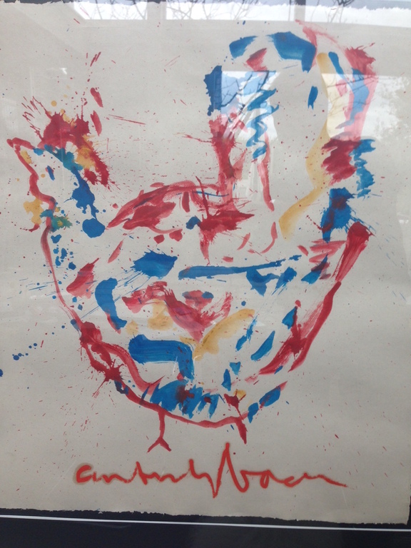 Anton Heyboer - Spetterkip - Gemengde techniek op dik molenpapier (zeer groot ingelijst) kopen? Bied vanaf 250!