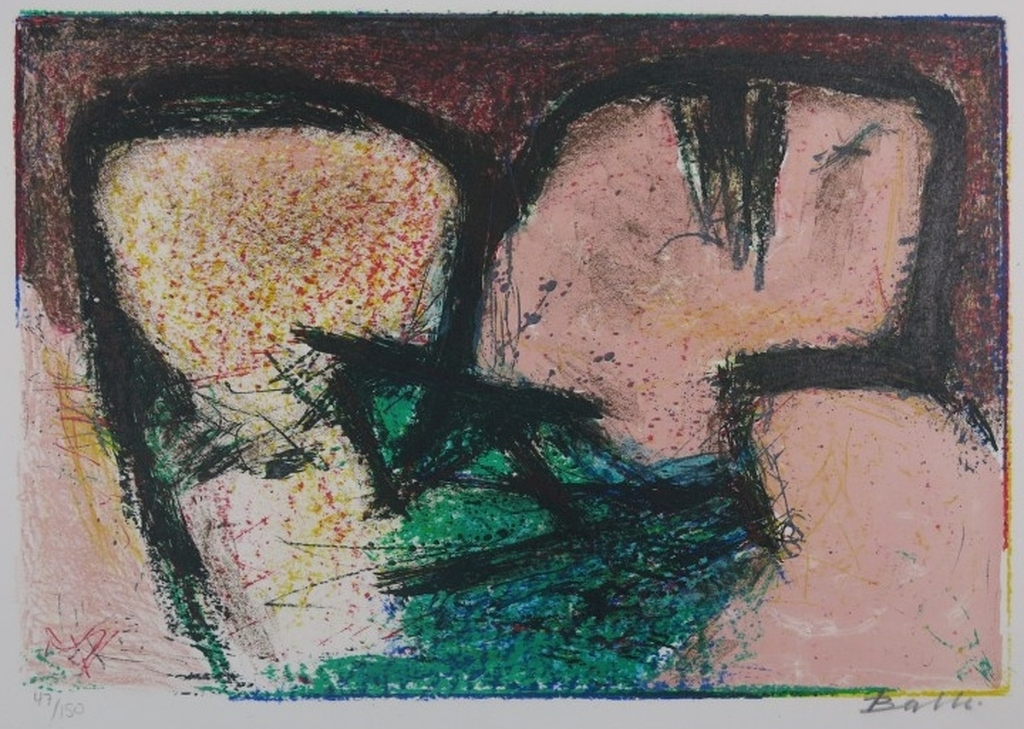 Mogens Balle: Kleurenlitho, Twee figuren kopen? Bied vanaf 70!