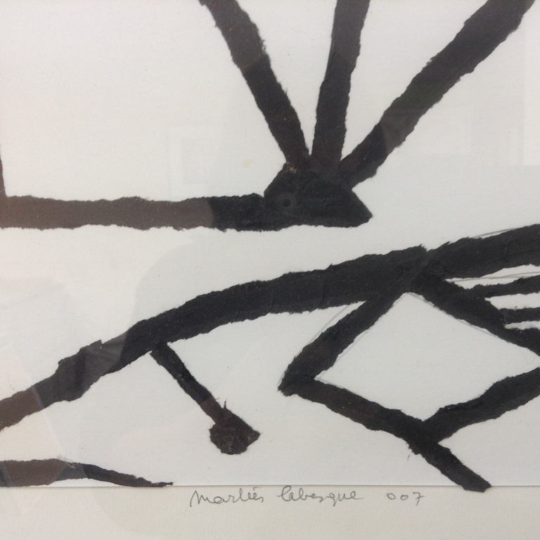 Marlies Lebesque, mbuti 007 lijncollage en acryl  kopen? Bied vanaf 60!